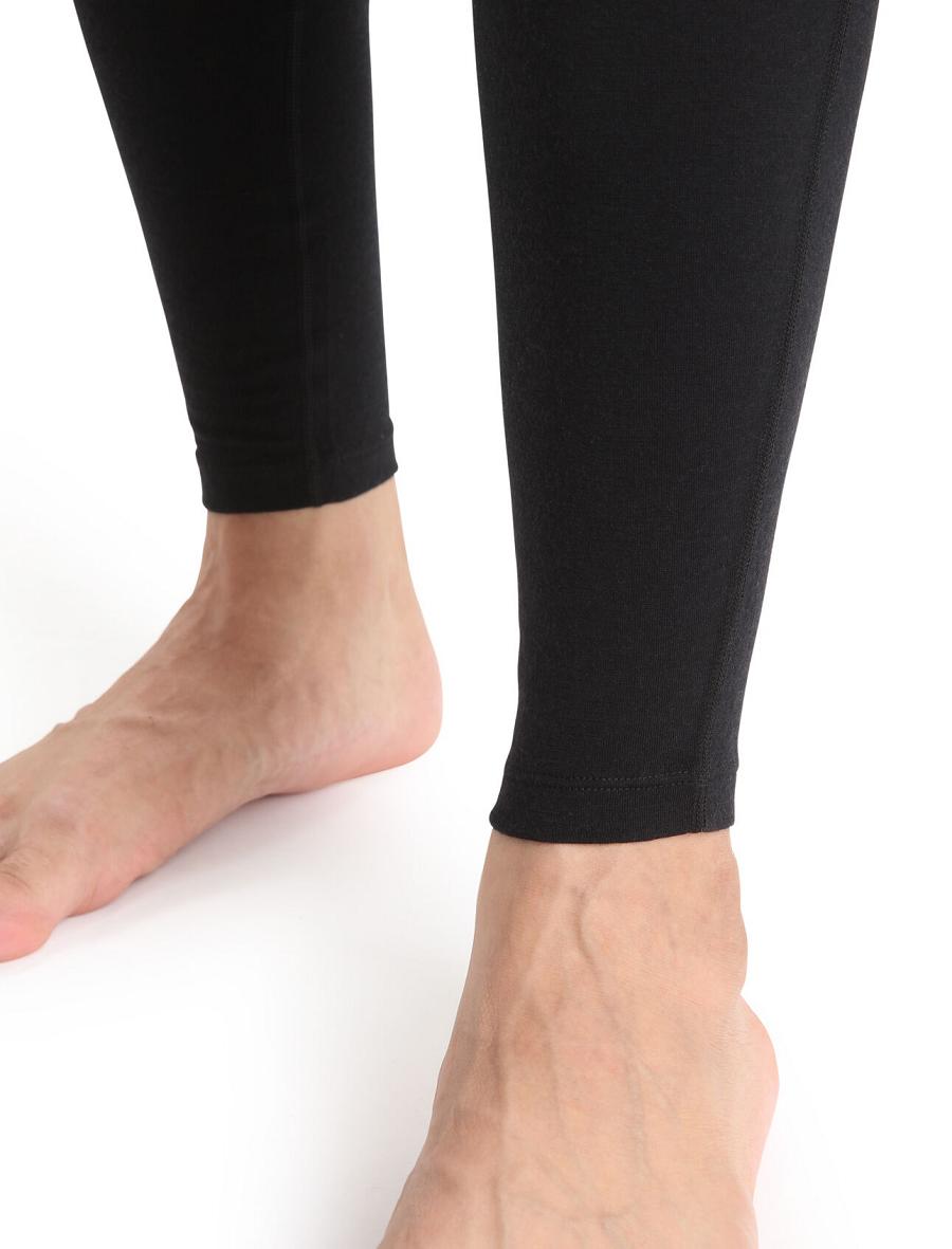 Icebreaker Merino 200 Oasis with Fly Férfi Leggings Fekete | HU 1134MQZA